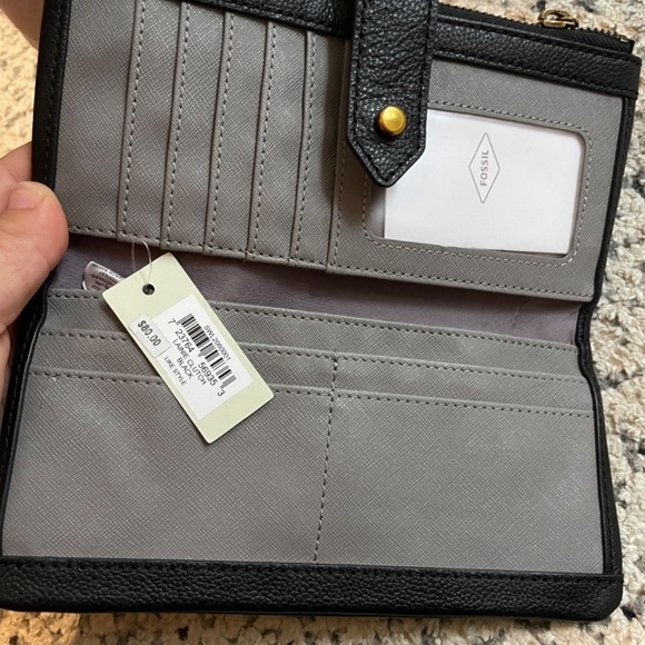 Fossil LAINIE CLUTCH BLACK wallet - Picture 4 of 7